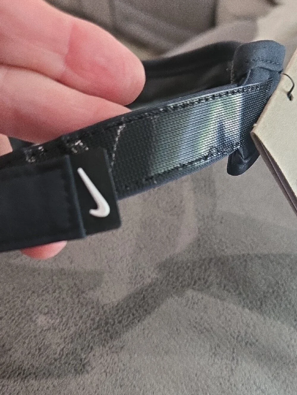 Nike Black Performance Visor with White Swoosh